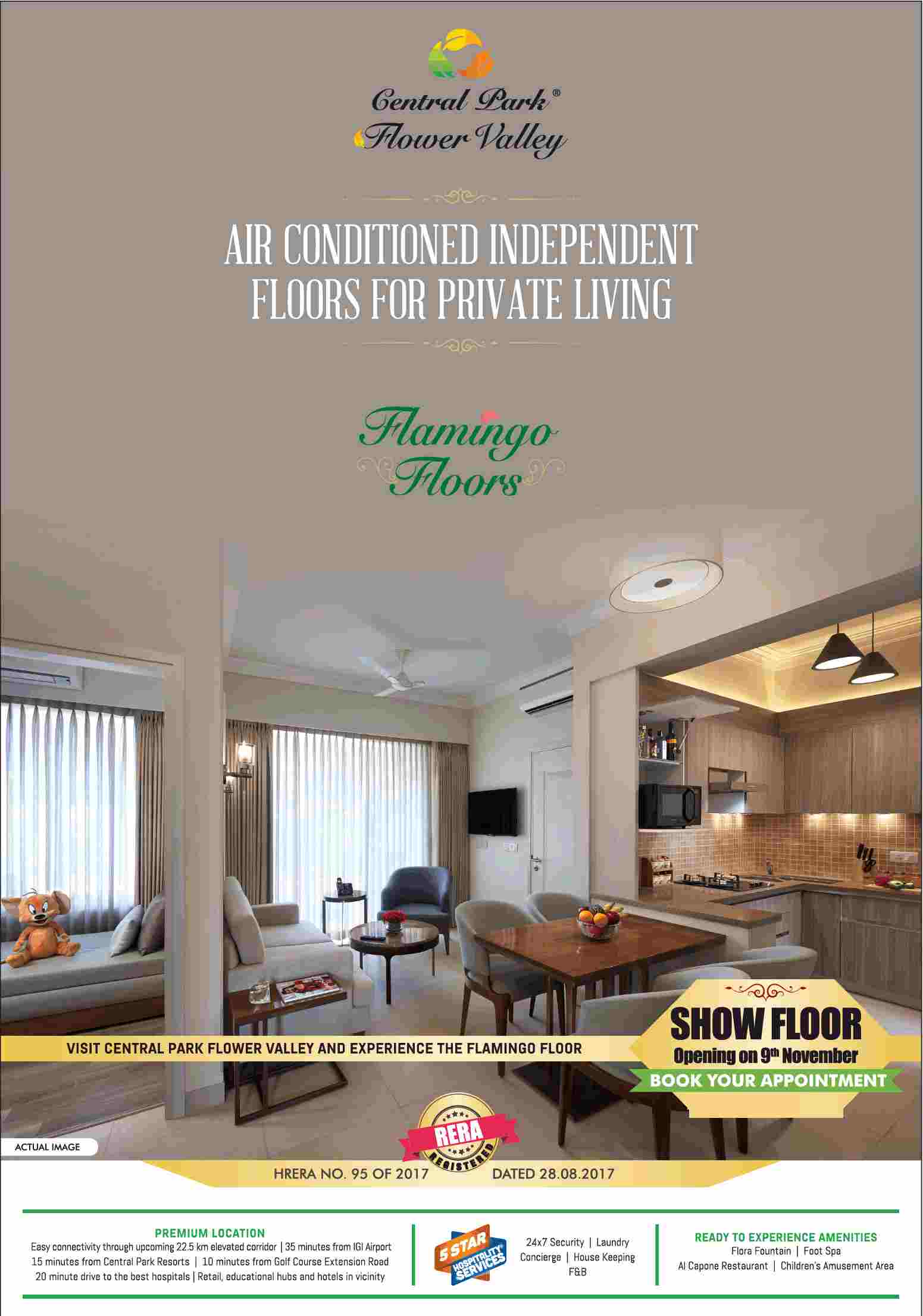 Central Park 3 Flamingo Floors presents air-conditioned independent floors for private living in Sohna Update